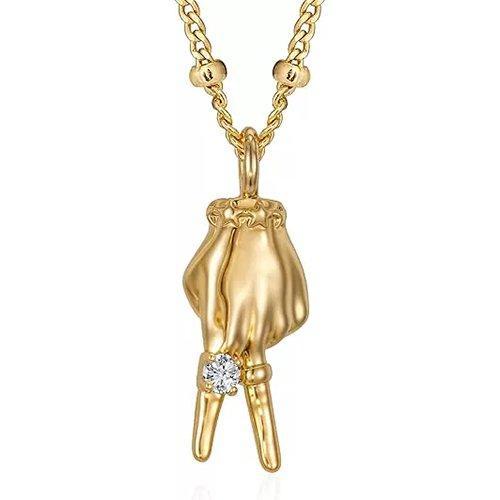 Gold Plated Hand Pendant Necklace for Women