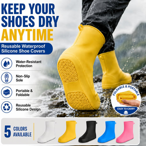 🌧️ Tyii™ Heavy-Duty Non-Slip Reusable Waterproof Shoe Covers – Keep Shoes Clean & Dry