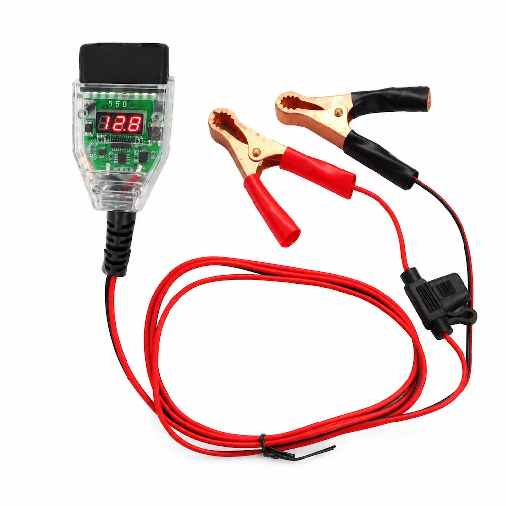 Car OBD Battery Replacement Tool and Computer Memory Saver with Digital Display Leakage Detector