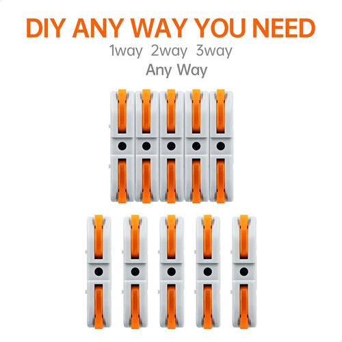 Universal Quick Lever Electrical Wire Connectors (24-12 AWG) Assortment (50/100Pcs) + Wire Stripper