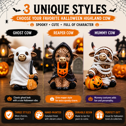 🔥 55% OFF TODAY 🎃 Halloween Highland Cow Resin Figurines