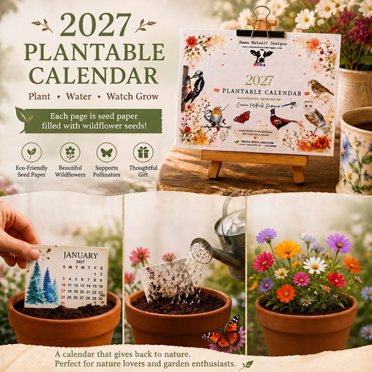 Plantable Wildflower Calendar 2027 – Seed Paper Desk Calendar