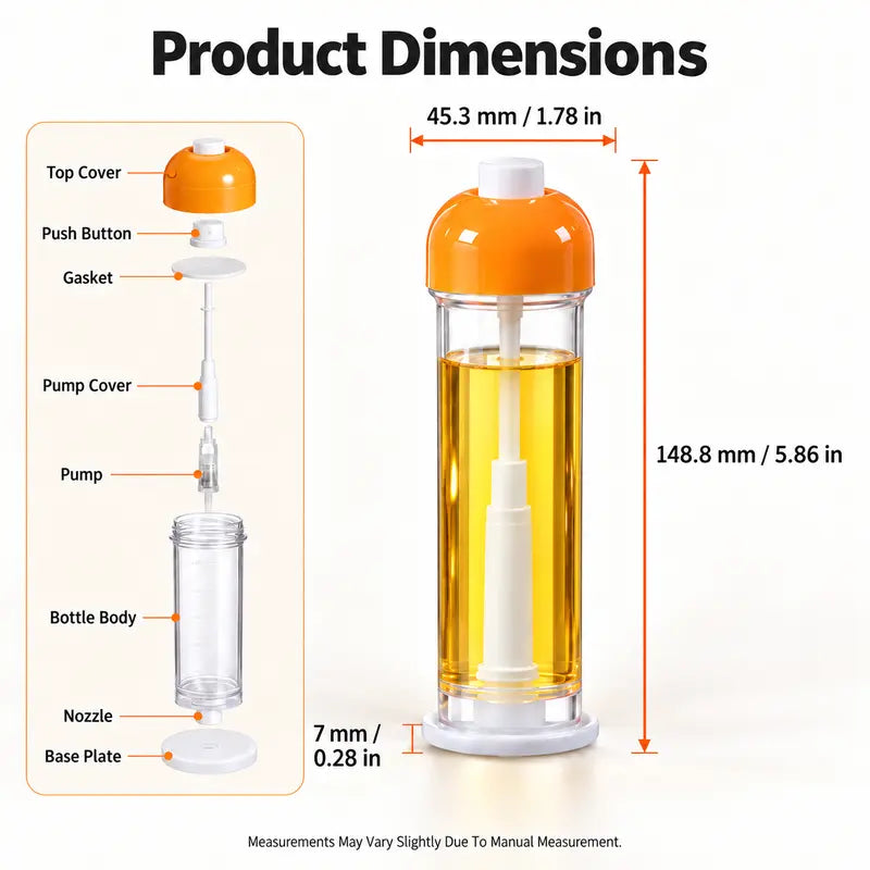 Refillable Olive Oil Sprayer Bottle – Fine Mist Oil Mister for Air Fryer & BBQ