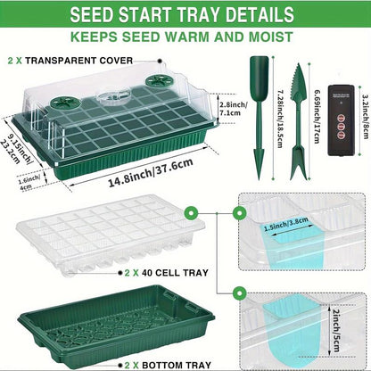 🔥🎉Seed starter trays with grow light