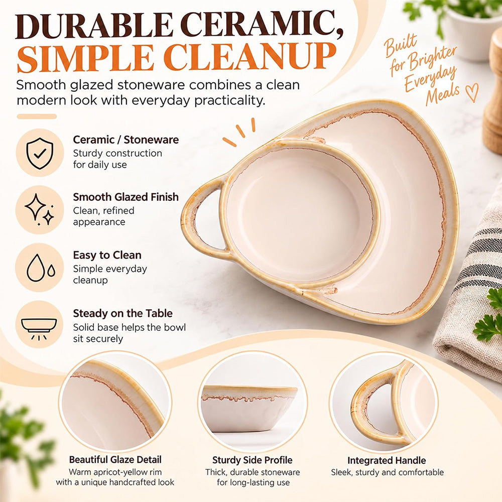 Ceramic Soup & Toasty Bowls with Handles – Rustic Reactive Glaze Design