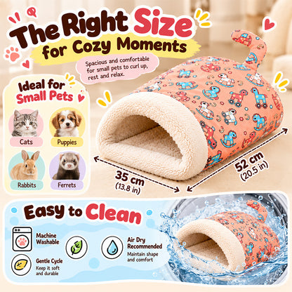 🐱 Plush Self-Warming Pet Sleeping Bag & Cave Bed