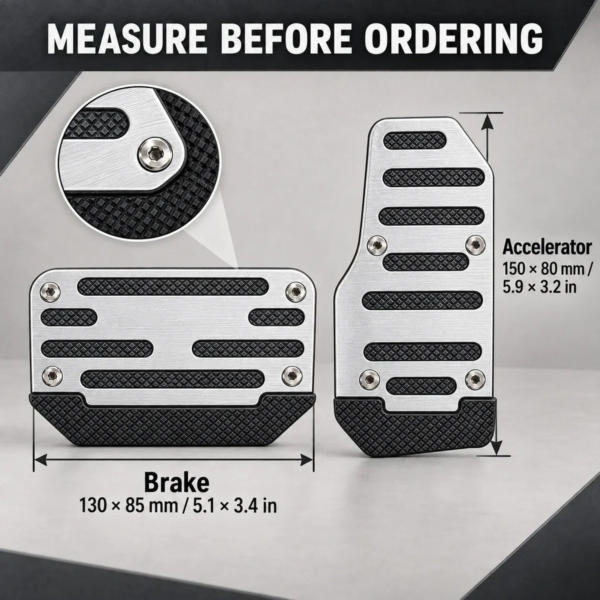 2PCS NonSlip Universal Automatic Foot Brake Gas Cover Pad Pedal Accessories Car