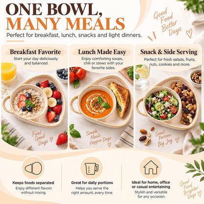 Ceramic Soup & Toasty Bowls with Handles – Rustic Reactive Glaze Design