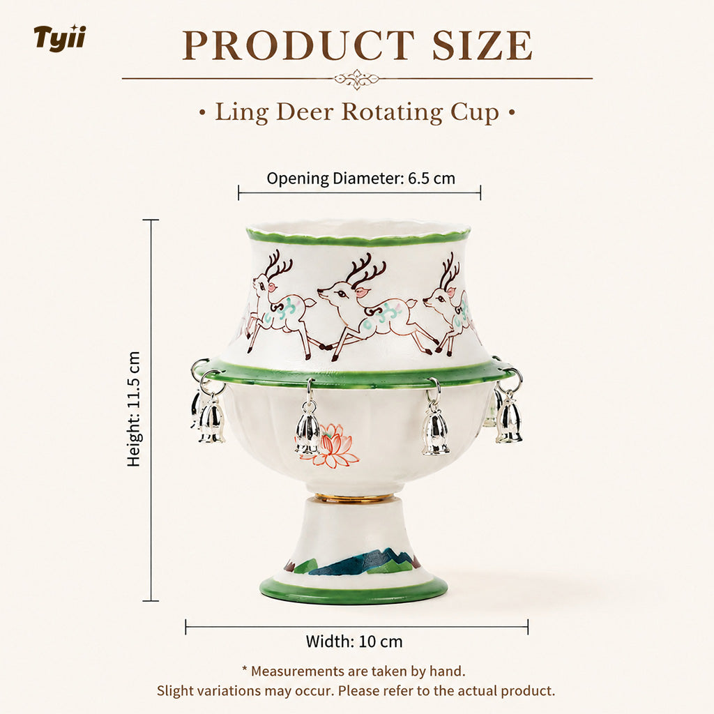 The Oriental Charm: Hand-Painted Under-Glaze Rotating Tea Cup with Luxury Gift Box