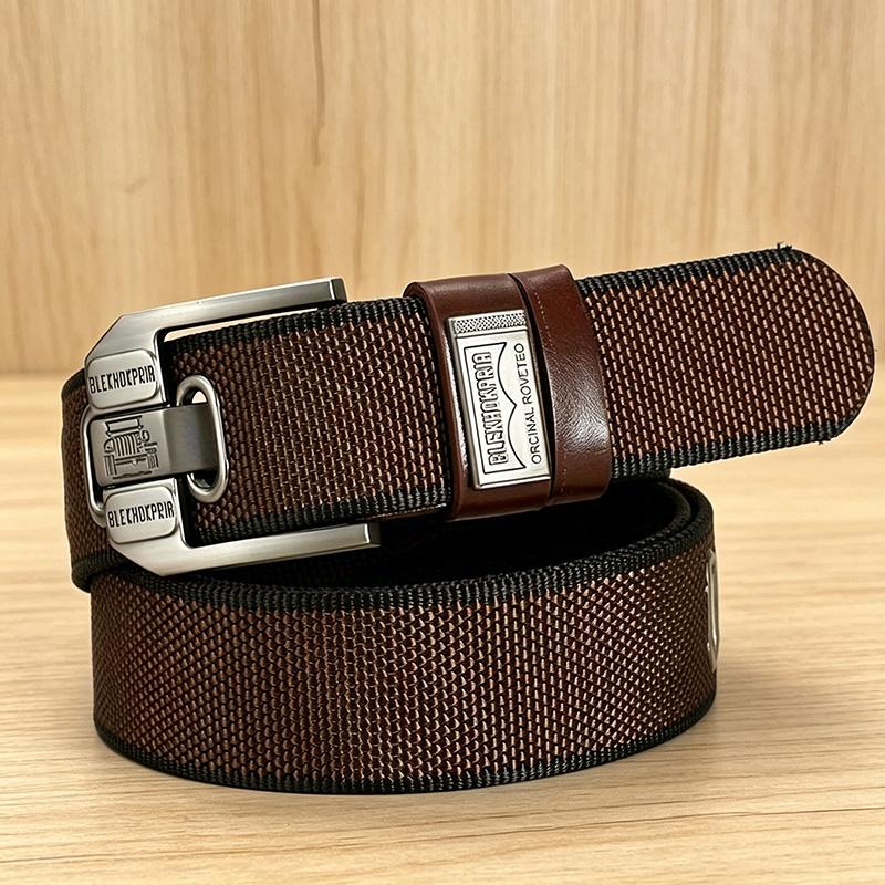 TYII™ Men's Heavy-Duty Canvas Belt – 10-Hole Adjustable Webbing Belt with Zinc Alloy Buckle
