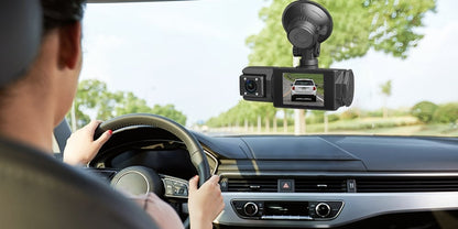 360° Guard Triple Lens Dash Cam - 1080P HD Front, Cabin & Rear Security Camera
