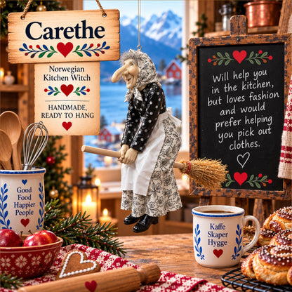 🧙 TYII™ Norwegian Kitchen Witch – Good Luck Hanging Ornament, Funny Kitchen Decor & Unique Gift 🍀