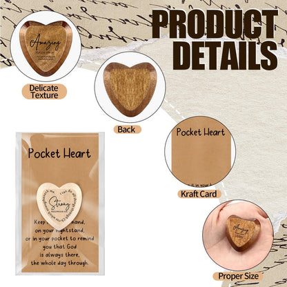 TYIIPRO™ Christian Pocket Hug Gifts – Wooden Heart Tokens with Bible Verses, Inspirational Gift Boxes & Prayer Cards, Religious Gifts for Church, Baptism & Encouragement