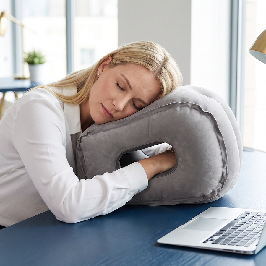✈️ Inflatable Travel Pillow | 360° Support – Soft Flocking, Quick Inflate, Compact