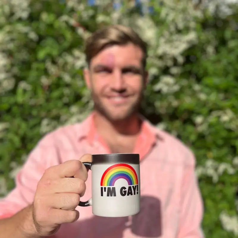😂 Funny I'm Gay Heat Changing Mug – 11oz Rainbow Magic Coffee Cup, Surprise Gag Gift for Friends, White Elephant & Secret Santa