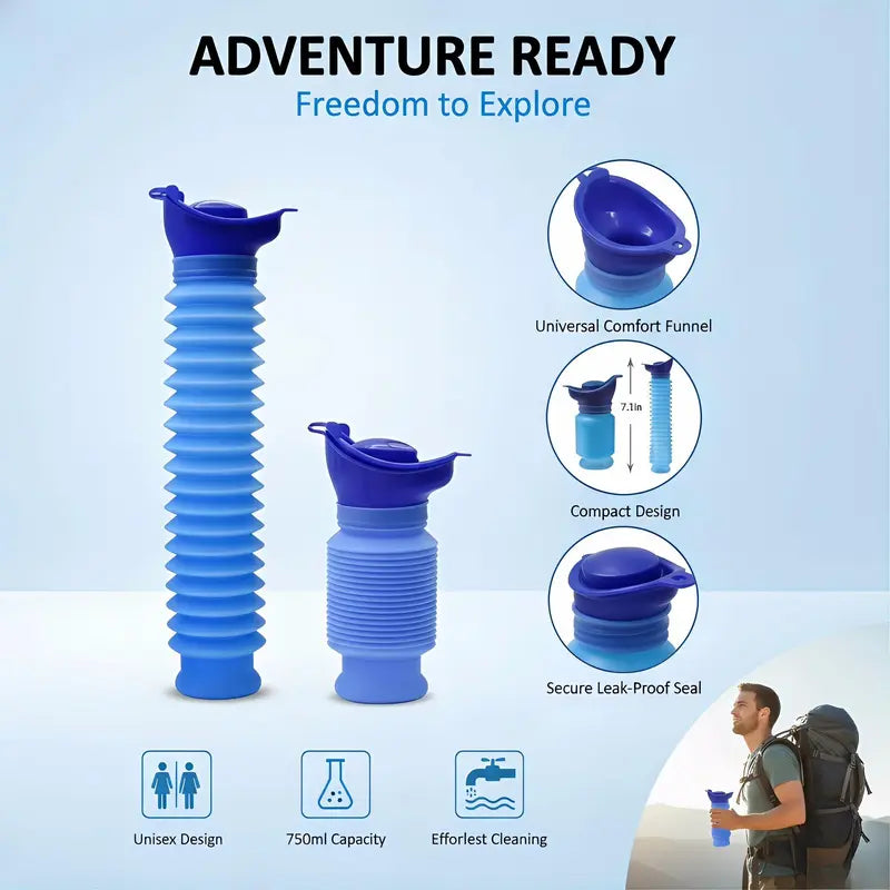 TYII™ 750ml Collapsible Portable Travel Urinal – Leak-Proof Emergency Urine Bottle for Car, Camping & Outdoor Use
