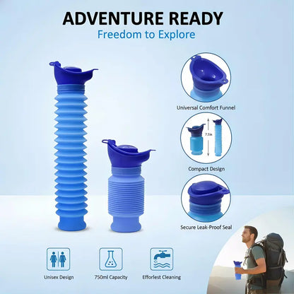 TYII™ 750ml Collapsible Portable Travel Urinal – Leak-Proof Emergency Urine Bottle for Car, Camping & Outdoor Use
