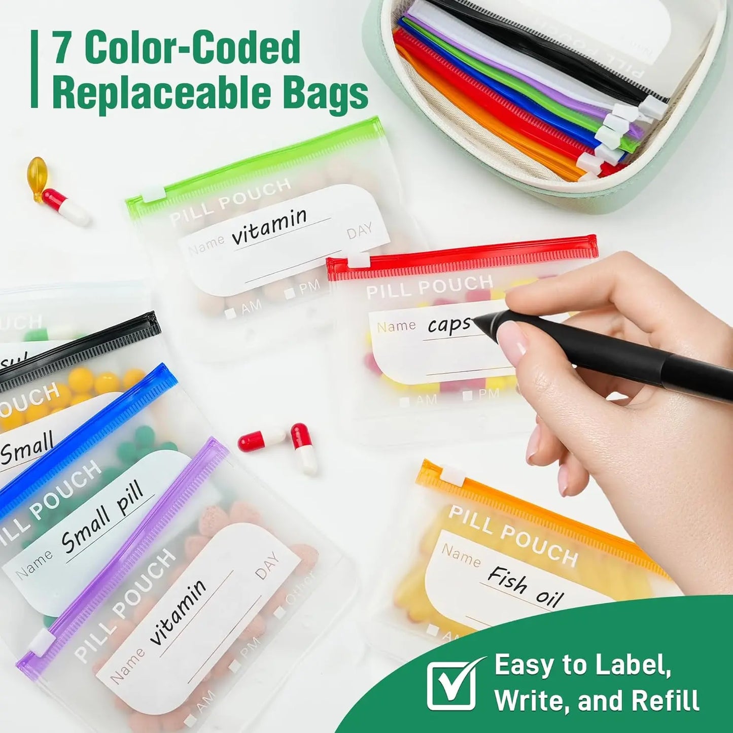 Waterproof Pill Organizer Pouch Set