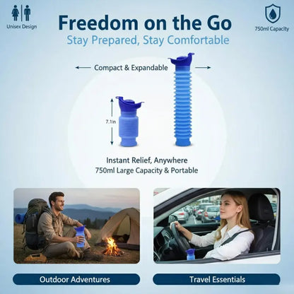 TYII™ 750ml Collapsible Portable Travel Urinal – Leak-Proof Emergency Urine Bottle for Car, Camping & Outdoor Use
