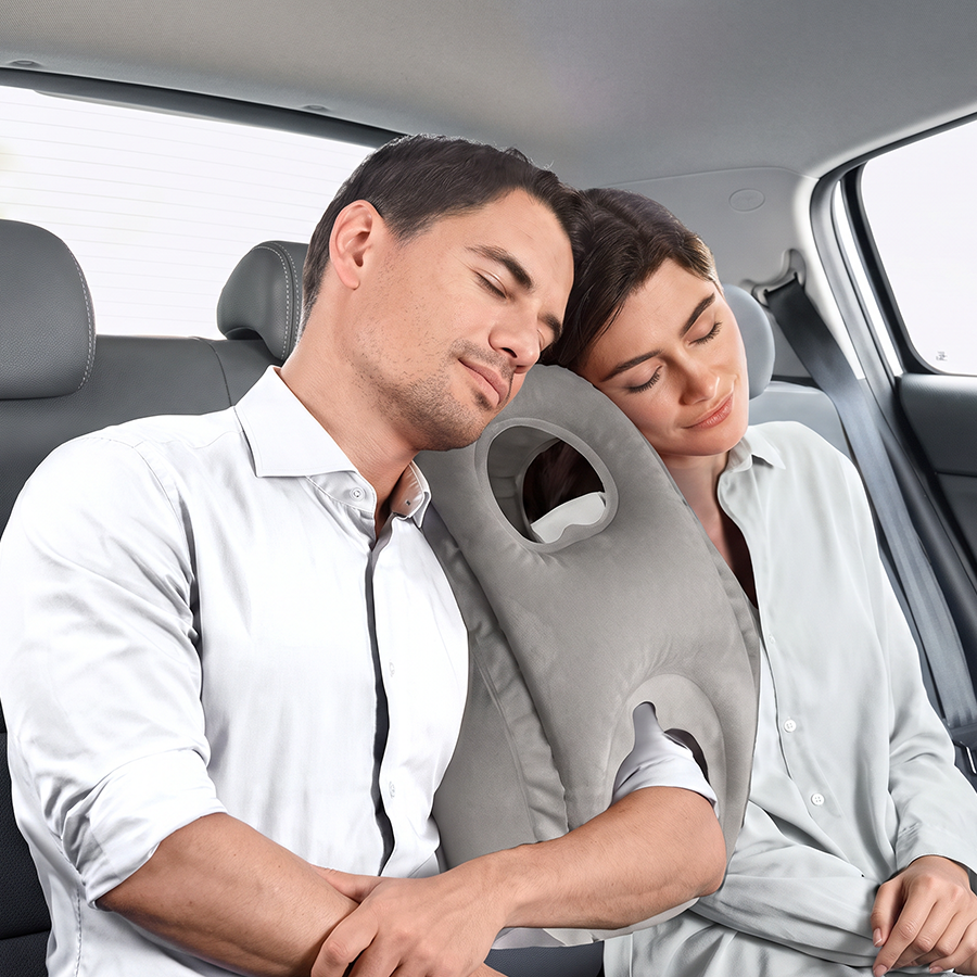 ✈️ Inflatable Travel Pillow | 360° Support – Soft Flocking, Quick Inflate, Compact