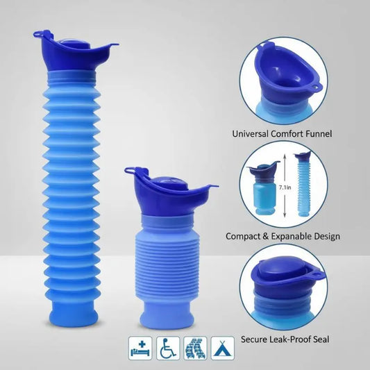 TYII™ 750ml Collapsible Portable Travel Urinal – Leak-Proof Emergency Urine Bottle for Car, Camping & Outdoor Use