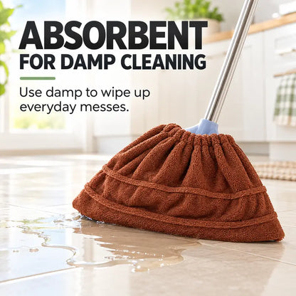 TYII™ Multipurpose Coral Fleece Broom Head Cover – Reusable Dust & Hair Cleaning Cover for Wet & Dry Floor Cleaning