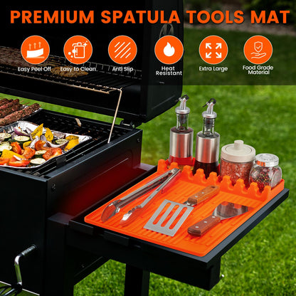 TYIIPRO™ Silicone Grill Side Shelf Mat – Heat Resistant BBQ Tool Organizer