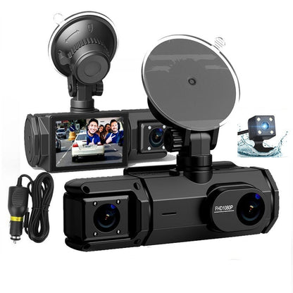 360° Guard Triple Lens Dash Cam - 1080P HD Front, Cabin & Rear Security Camera