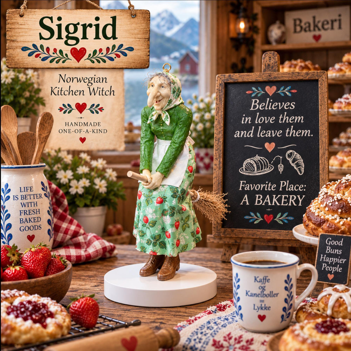 🧙 TYII™ Norwegian Kitchen Witch – Good Luck Hanging Ornament, Funny Kitchen Decor & Unique Gift 🍀