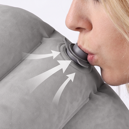 ✈️ Inflatable Travel Pillow | 360° Support – Soft Flocking, Quick Inflate, Compact
