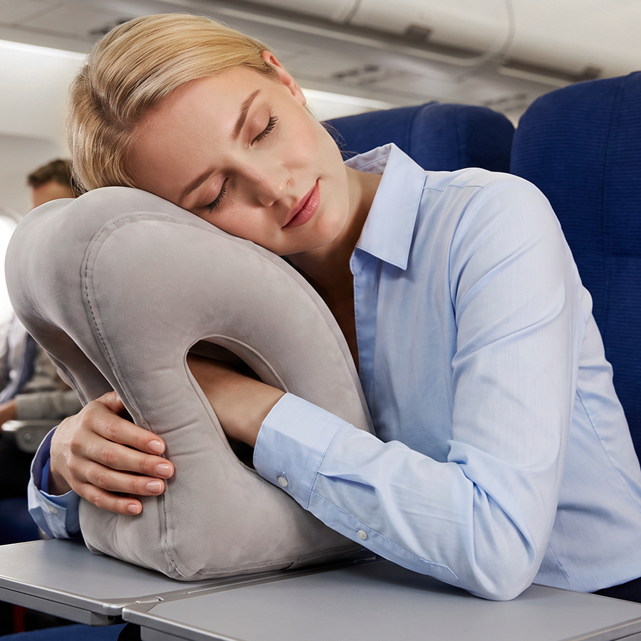 ✈️ Inflatable Travel Pillow | 360° Support – Soft Flocking, Quick Inflate, Compact