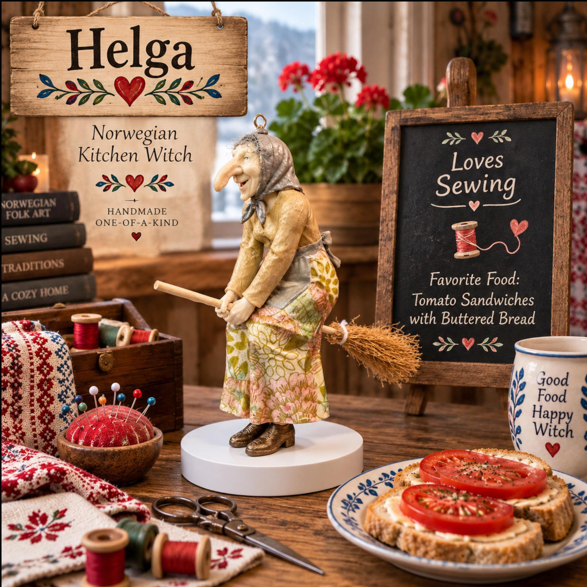 🧙 TYII™ Norwegian Kitchen Witch – Good Luck Hanging Ornament, Funny Kitchen Decor & Unique Gift 🍀