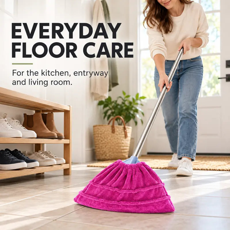 TYII™ Multipurpose Coral Fleece Broom Head Cover – Reusable Dust & Hair Cleaning Cover for Wet & Dry Floor Cleaning