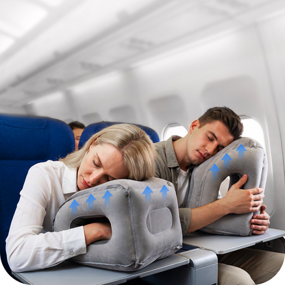 ✈️ Inflatable Travel Pillow | 360° Support – Soft Flocking, Quick Inflate, Compact
