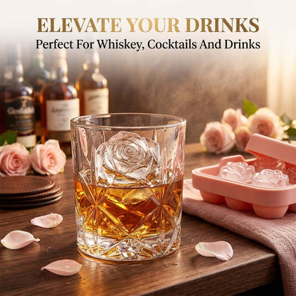 🌹 Rose Ice Cube Tray – 9-Cavity Silicone Mold for Whiskey & Cold Drinks