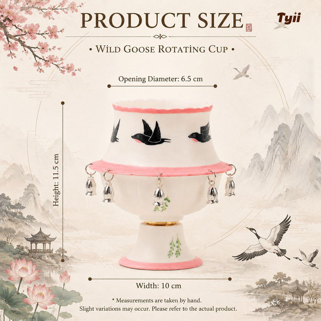 The Oriental Charm: Hand-Painted Under-Glaze Rotating Tea Cup with Luxury Gift Box