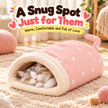 🐱 Plush Self-Warming Pet Sleeping Bag & Cave Bed