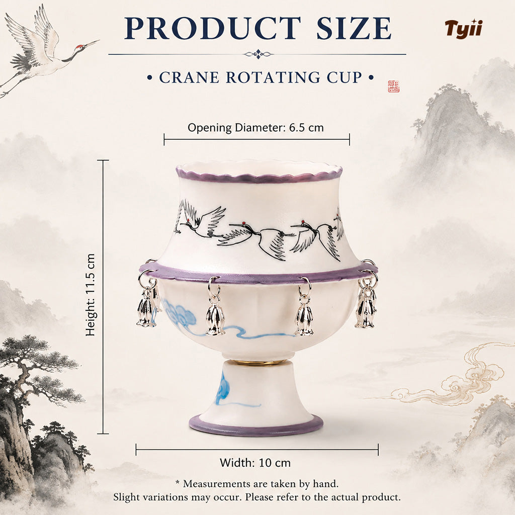 The Oriental Charm: Hand-Painted Under-Glaze Rotating Tea Cup with Luxury Gift Box