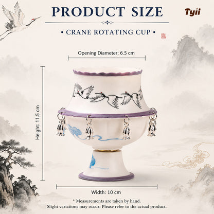 The Oriental Charm: Hand-Painted Under-Glaze Rotating Tea Cup with Luxury Gift Box
