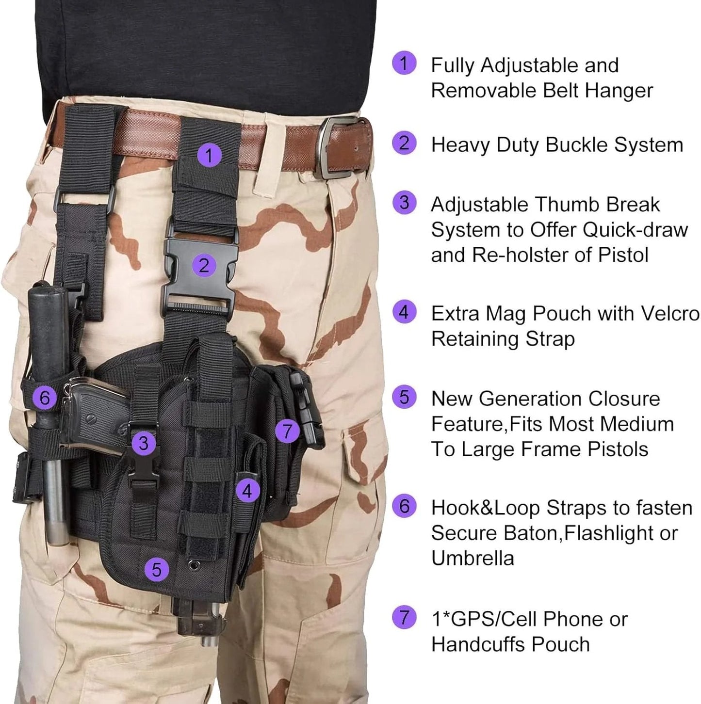 Tactical Adjustable Thigh Holster (Right-Handed)