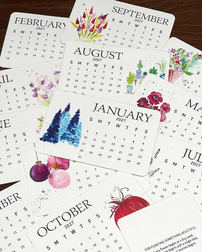 🌱The 2027 Living Botanical Desk Calendar | Zero-Waste Hand-Painted Art Edition