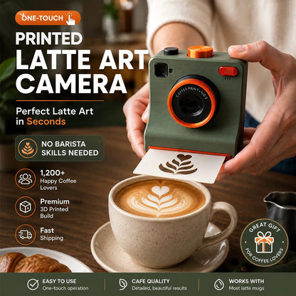 TYII™☕📸 3D Printed One-Touch Latte Art Camera – Coffee Stencil Printer
