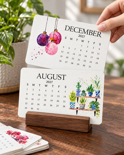 🌱The 2027 Living Botanical Desk Calendar | Zero-Waste Hand-Painted Art Edition