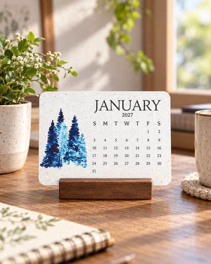 🌱The 2027 Living Botanical Desk Calendar | Zero-Waste Hand-Painted Art Edition