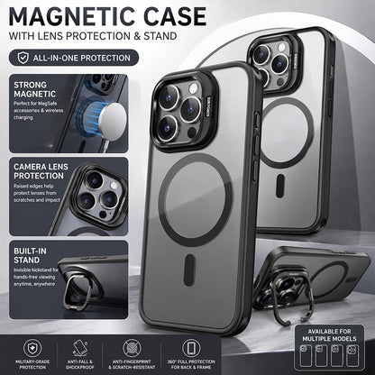 Magnetic Phone Case with Camera Protection & Built-In Stand
