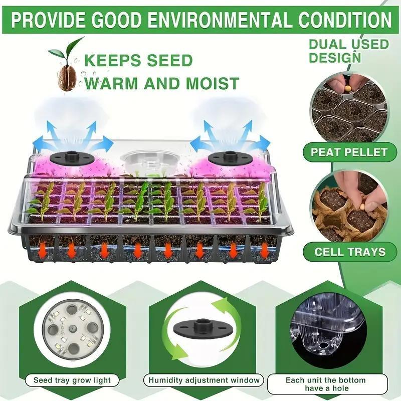 🔥🎉Seed starter trays with grow light