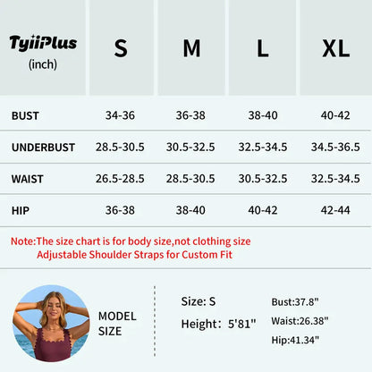 One-Piece Swim Dress – Scalloped Square Neck Tummy Control Swimsuit with Skirt