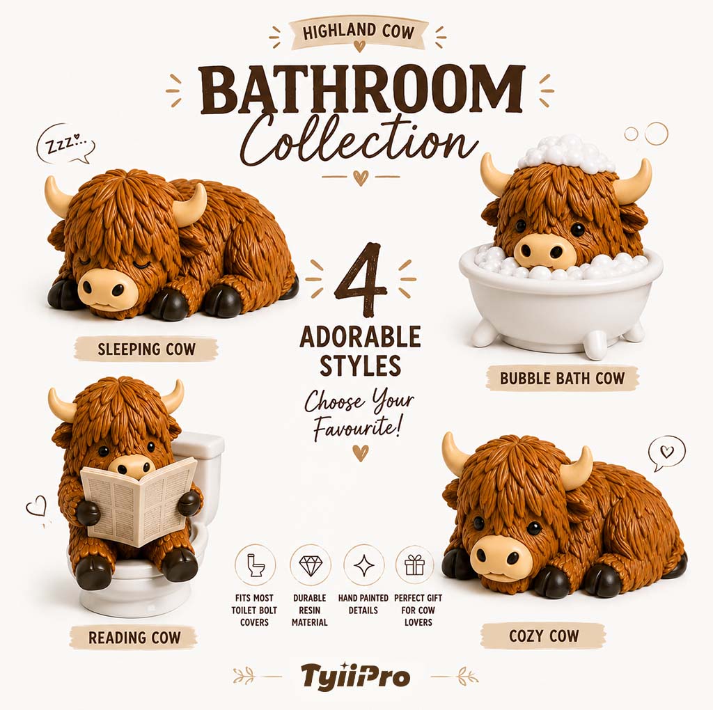 Tyiipro™ Highland Cow Toilet Bolt Covers | Cute Bathroom Decoration