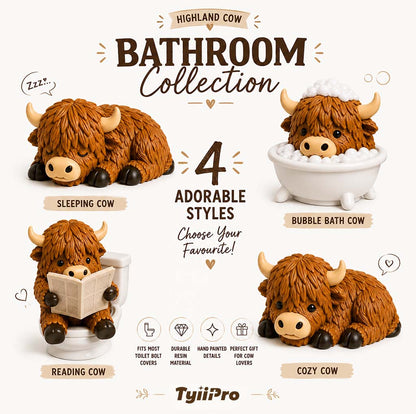 Tyiipro™ Highland Cow Toilet Bolt Covers | Cute Bathroom Decoration