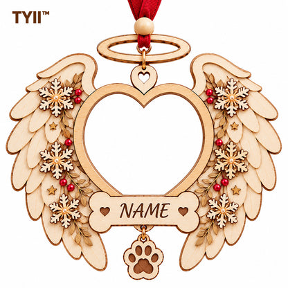 ❤️ TYII™ Angel Wings Pet Memorial Christmas Ornament – DIY Photo Keepsake, Forever in My Heart